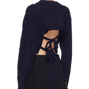 3.1 Phillip lim cropped knitted sweater back ties 100% wool